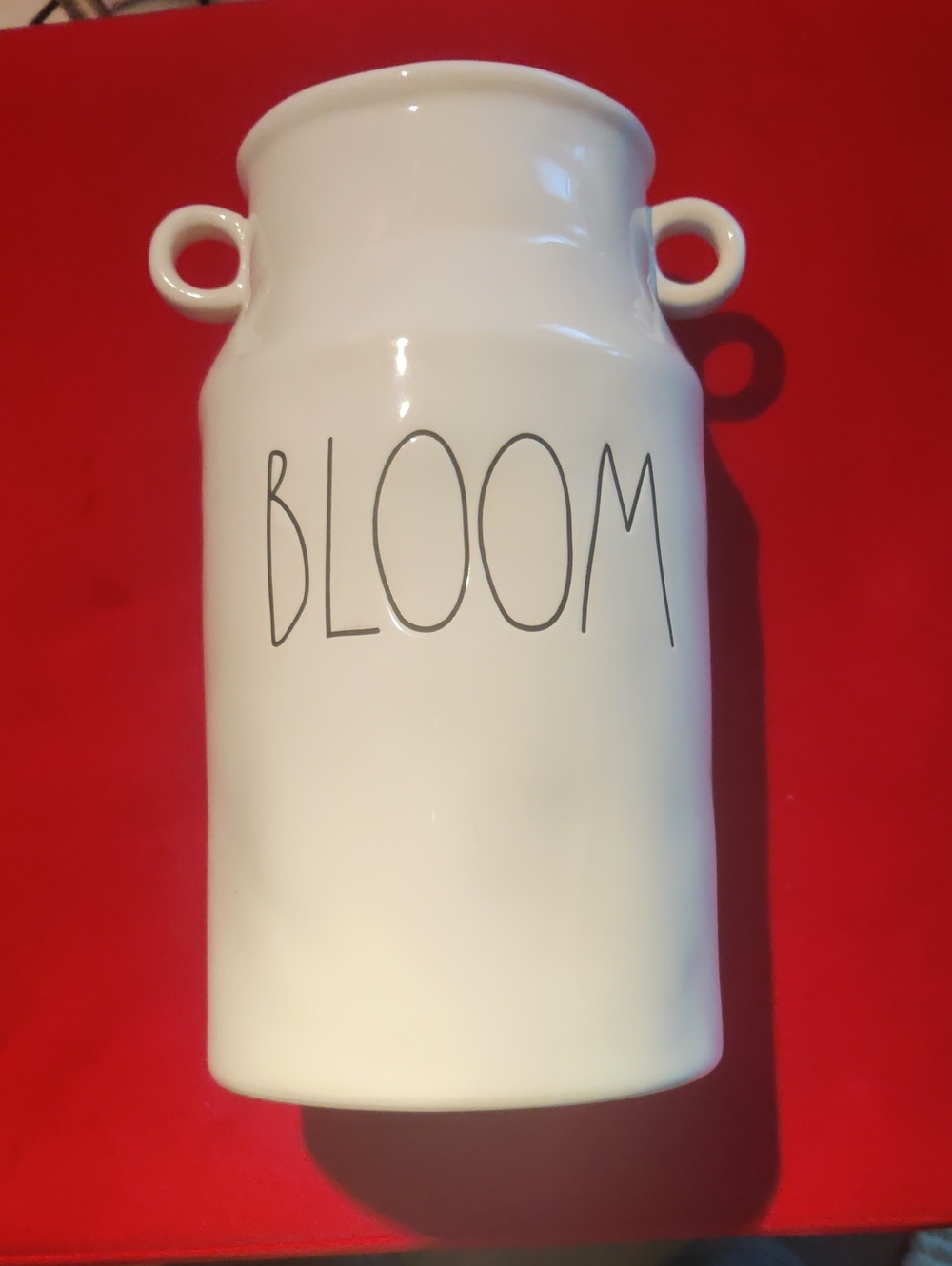 Rae Dunn BLACK LL "BLOOM" Artisan Collection White Ceramic Vase...New
